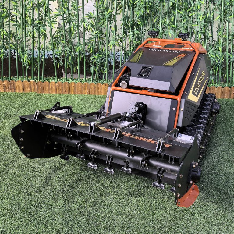 gasoline electric hybrid powered electric battery compact remote control lawn mulcher